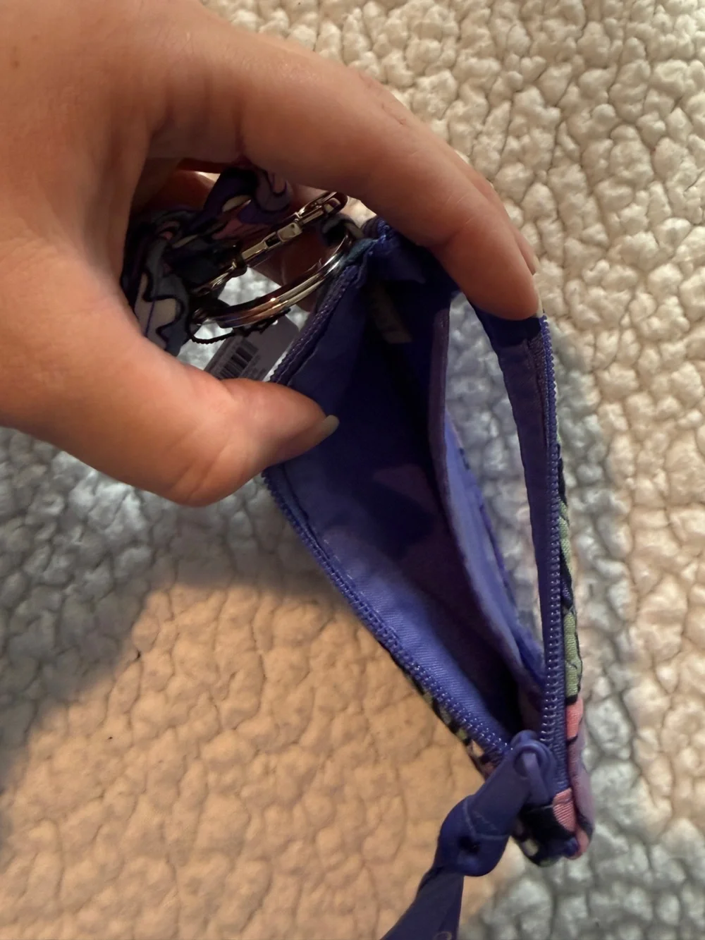 Vera Bradley Quilted Purple Floral ID Holder with Lanyard